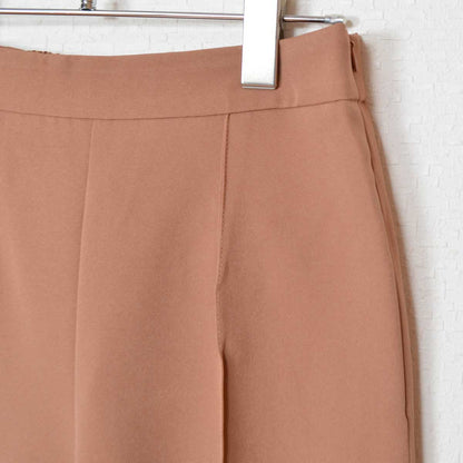 ピンタック スリット テーパードパンツ ハイウエスト 美脚 オフィス 着痩せ M