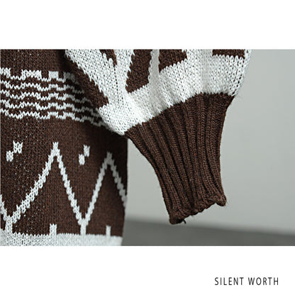 【SALE】【M】エスニック柄ロングニットカーディガン｜SILENT WORTH