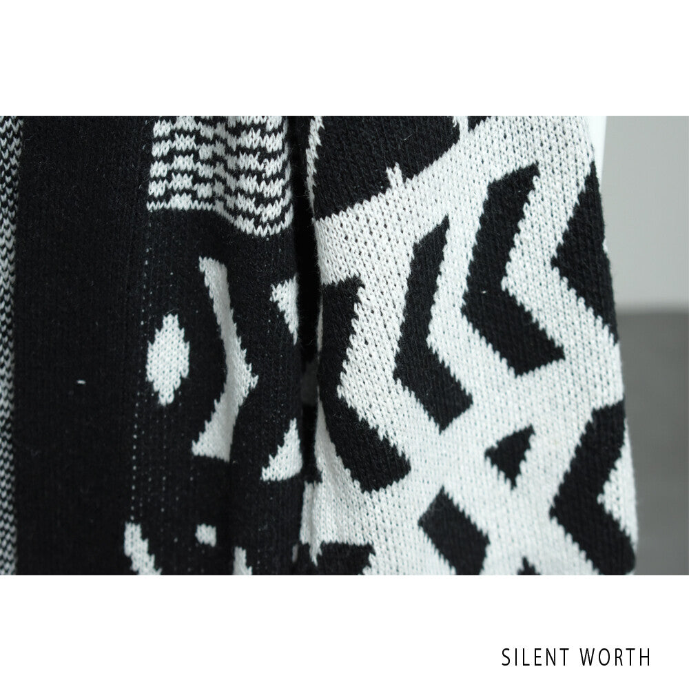 【SALE】【M】エスニック柄ロングニットカーディガン｜SILENT WORTH