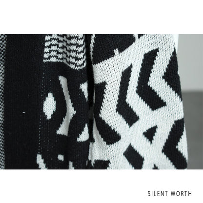 【SALE】【M】エスニック柄ロングニットカーディガン｜SILENT WORTH