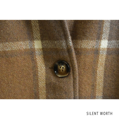 【SALE】【M】起毛チェック柄フードロングコート｜SILENT WORTH