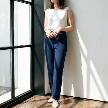 【M/L/LL】日本製 クロップドパンツ シェルタリングポケット付き｜UV対策・ハイテンション素材・ストレッチ・体型カバー