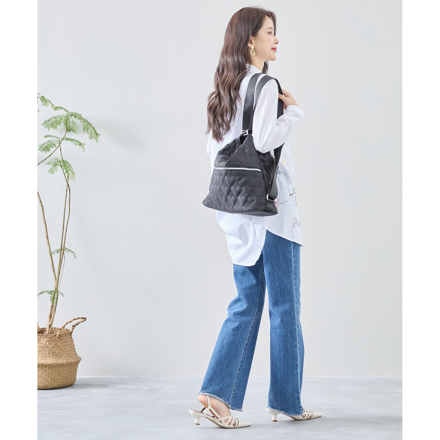 立体ハート 2way バッグ BAG　(C39-383)