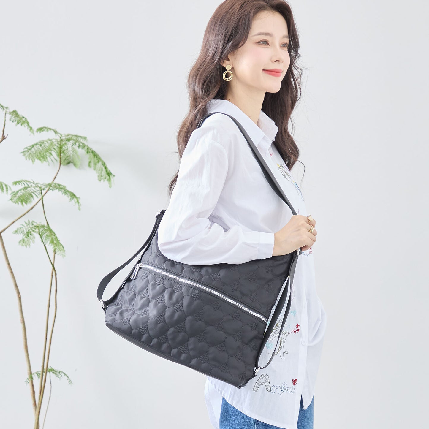 立体ハート 2way バッグ BAG　(C39-383)