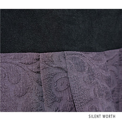 【Mサイズ】ふくれジャカード配色プルオーバー｜異素材切替・体型カバー・長袖トップス・秋冬・Z-093