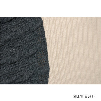 【M〜L】異素材配色デザイン アシメ切替プルオーバー｜ゆったり体型カバー カジュアルトップス Z-094