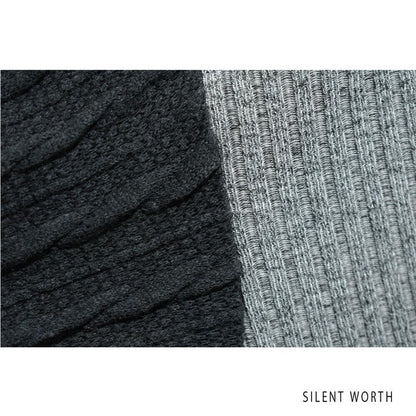 【M〜L】異素材配色デザイン アシメ切替プルオーバー｜ゆったり体型カバー カジュアルトップス Z-094