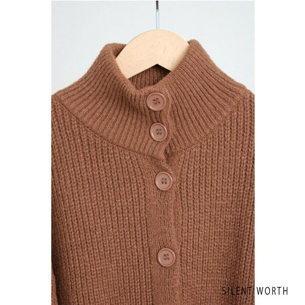 【Mサイズ】畦編みロングニットカーディガン｜SILENT WORTH レディース 羽織り 秋冬 長袖 ロング丈 N-2963
