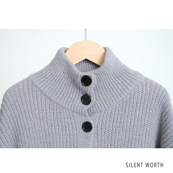 【Mサイズ】畦編みロングニットカーディガン｜SILENT WORTH レディース 羽織り 秋冬 長袖 ロング丈 N-2963