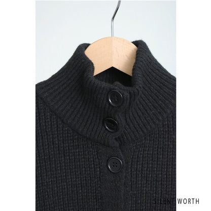 【Mサイズ】畦編みロングニットカーディガン｜SILENT WORTH レディース 羽織り 秋冬 長袖 ロング丈 N-2963