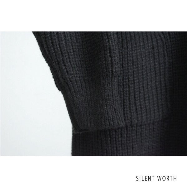 【Mサイズ】畦編みロングニットカーディガン｜SILENT WORTH レディース 羽織り 秋冬 長袖 ロング丈 N-2963