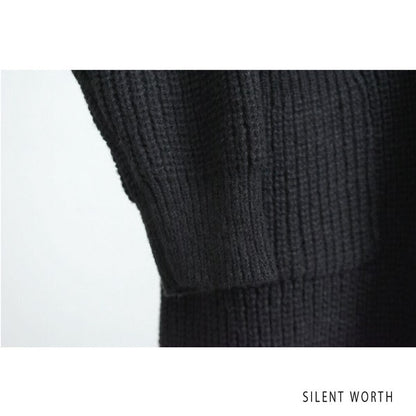 【Mサイズ】畦編みロングニットカーディガン｜SILENT WORTH レディース 羽織り 秋冬 長袖 ロング丈 N-2963