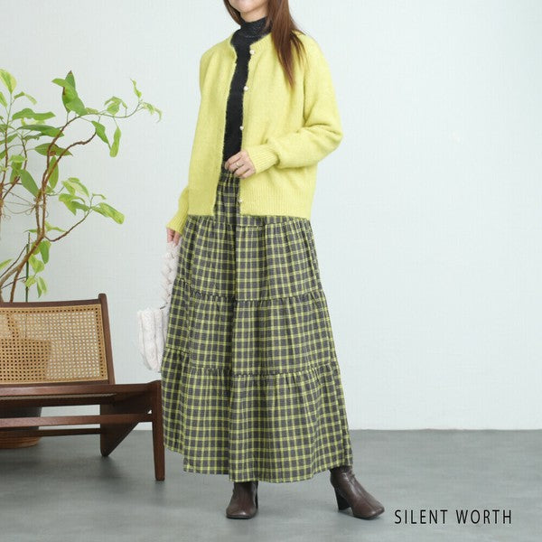 【Mサイズ】メランジ起毛ニットカーディガン｜SILENT WORTH レディース 秋冬 長袖 羽織り N-2977