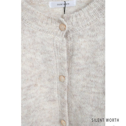【Mサイズ】メランジ起毛ニットカーディガン｜SILENT WORTH レディース 秋冬 長袖 羽織り N-2977
