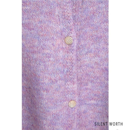【Mサイズ】メランジ起毛ニットカーディガン｜SILENT WORTH レディース 秋冬 長袖 羽織り N-2977