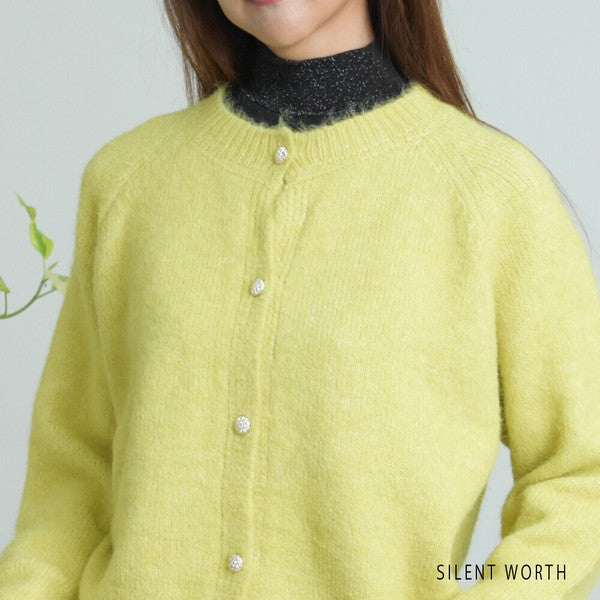 【Mサイズ】メランジ起毛ニットカーディガン｜SILENT WORTH レディース 秋冬 長袖 羽織り N-2977