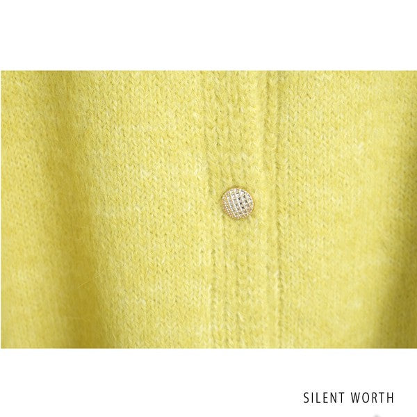 【Mサイズ】メランジ起毛ニットカーディガン｜SILENT WORTH レディース 秋冬 長袖 羽織り N-2977