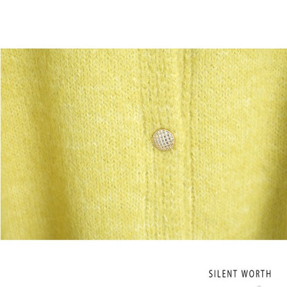 【Mサイズ】メランジ起毛ニットカーディガン｜SILENT WORTH レディース 秋冬 長袖 羽織り N-2977