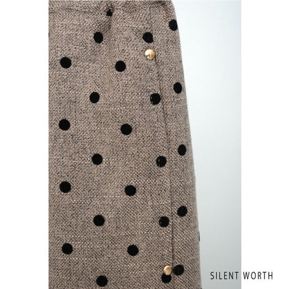 【Mサイズ】ドットフロッキーツイード調パンツ｜ワイドシルエット・裏地付き・SILENT WORTH C-3215
