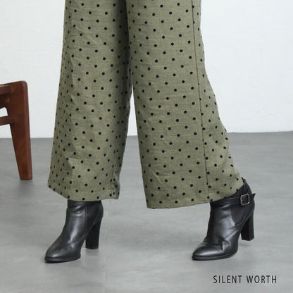 【Mサイズ】ドットフロッキーツイード調パンツ｜ワイドシルエット・裏地付き・SILENT WORTH C-3215