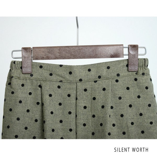 【Mサイズ】ドットフロッキーツイード調パンツ｜ワイドシルエット・裏地付き・SILENT WORTH C-3215
