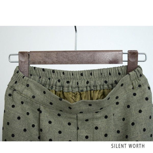 【Mサイズ】ドットフロッキーツイード調パンツ｜ワイドシルエット・裏地付き・SILENT WORTH C-3215