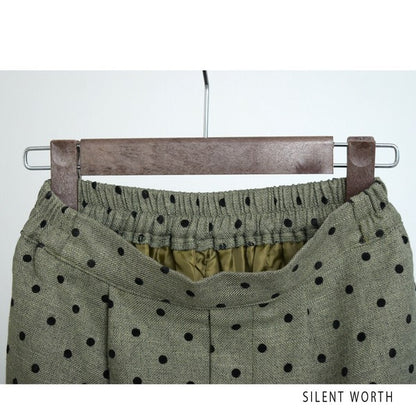 【Mサイズ】ドットフロッキーツイード調パンツ｜ワイドシルエット・裏地付き・SILENT WORTH C-3215