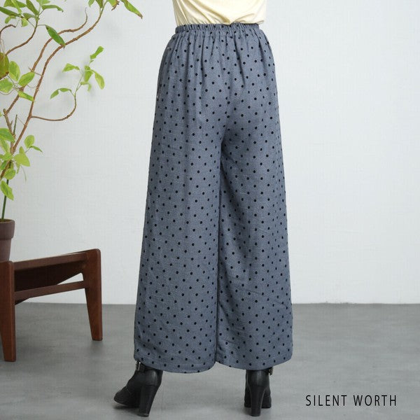 【Mサイズ】ドットフロッキーツイード調パンツ｜ワイドシルエット・裏地付き・SILENT WORTH C-3215