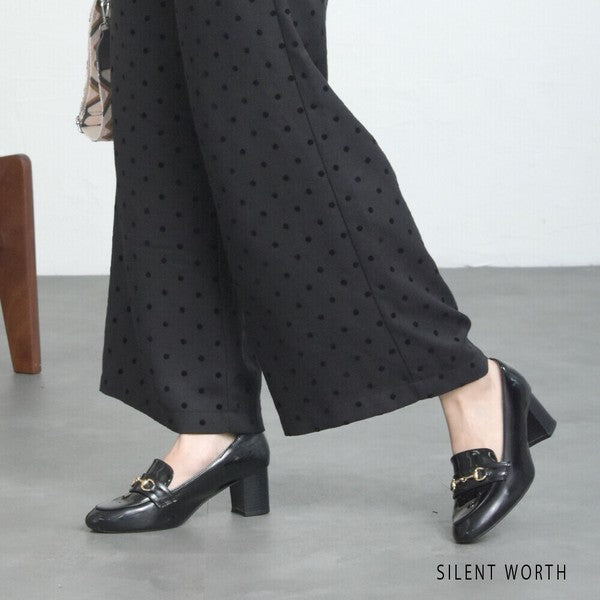 【Mサイズ】ドットフロッキーツイード調パンツ｜ワイドシルエット・裏地付き・SILENT WORTH C-3215