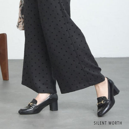 【Mサイズ】ドットフロッキーツイード調パンツ｜ワイドシルエット・裏地付き・SILENT WORTH C-3215