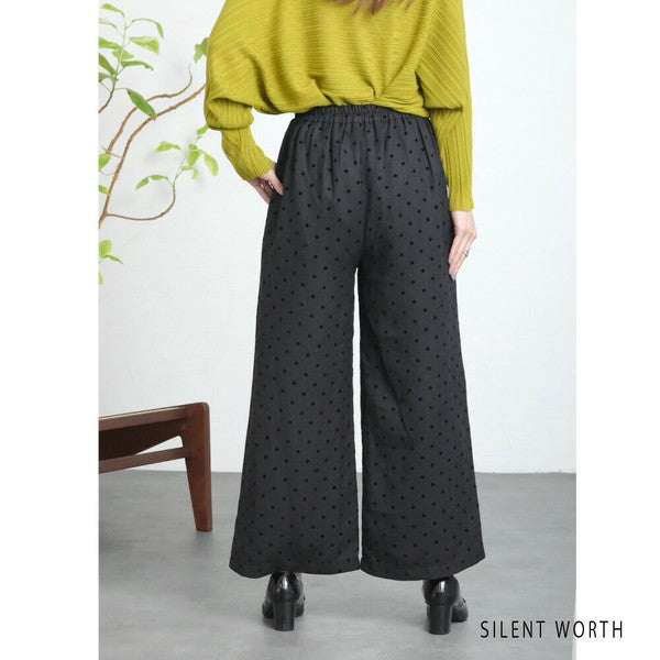 【Mサイズ】ドットフロッキーツイード調パンツ｜ワイドシルエット・裏地付き・SILENT WORTH C-3215