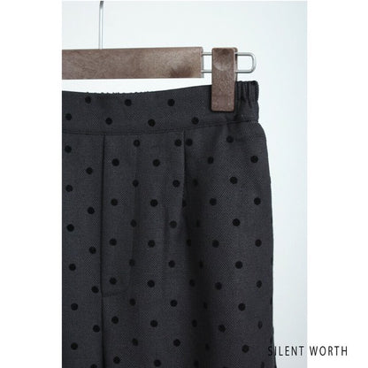 【Mサイズ】ドットフロッキーツイード調パンツ｜ワイドシルエット・裏地付き・SILENT WORTH C-3215