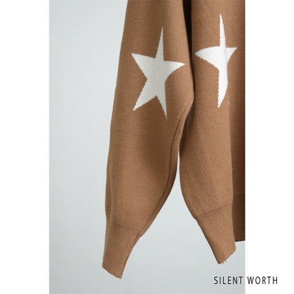 【Mサイズ】星柄ニットプルオーバー｜SILENT WORTH レディース 秋冬 トップス 長袖 セーター N-3016