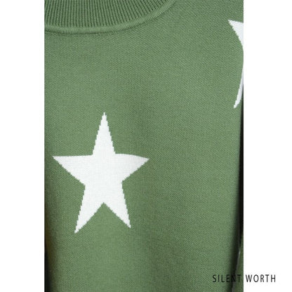 【Mサイズ】星柄ニットプルオーバー｜SILENT WORTH レディース 秋冬 トップス 長袖 セーター N-3016