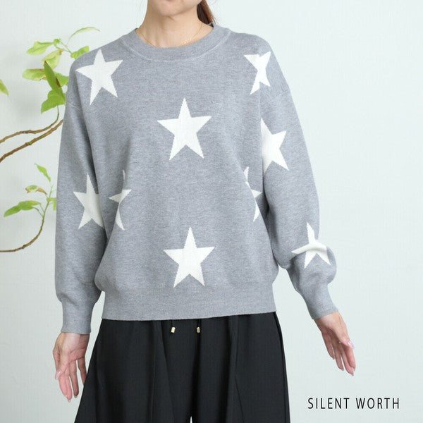 QUEENE AND BELLE カシミヤ 星柄セーター QUEENE AND BELLE カシミヤ 星柄セーター QUEENE and BELLE（クイーン