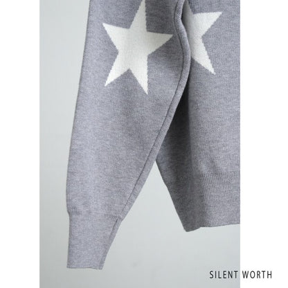 【Mサイズ】星柄ニットプルオーバー｜SILENT WORTH レディース 秋冬 トップス 長袖 セーター N-3016