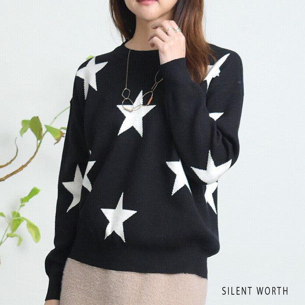 Mサイズ】星柄ニットプルオーバー｜SILENT WORTH レディース 秋冬