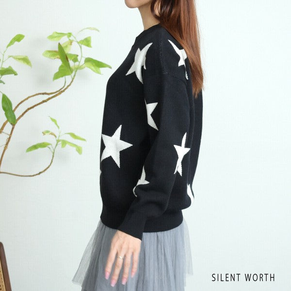 Mサイズ】星柄ニットプルオーバー｜SILENT WORTH レディース 秋冬