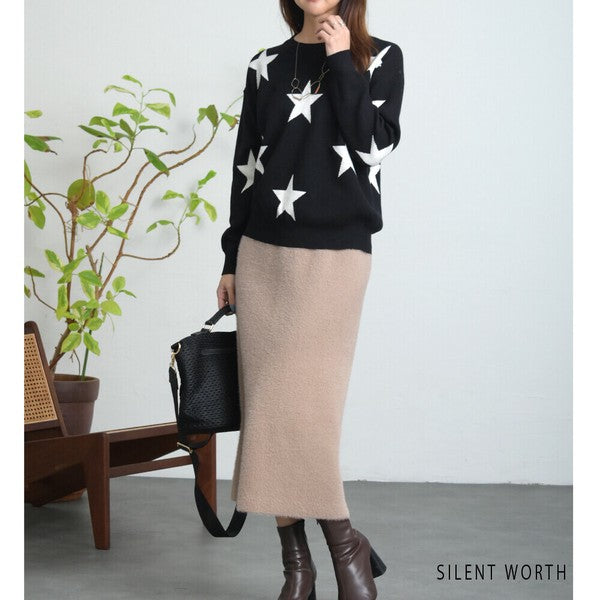 Mサイズ】星柄ニットプルオーバー｜SILENT WORTH レディース 秋冬