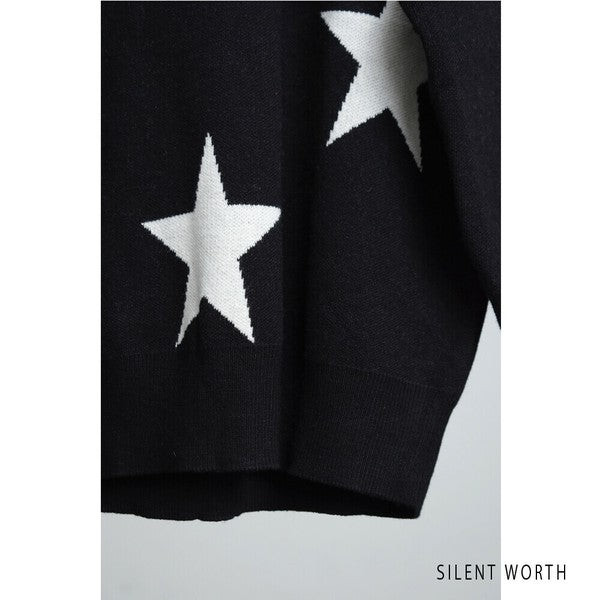 【Mサイズ】星柄ニットプルオーバー｜SILENT WORTH レディース 秋冬 トップス 長袖 セーター N-3016
