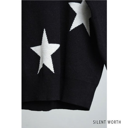 【Mサイズ】星柄ニットプルオーバー｜SILENT WORTH レディース 秋冬 トップス 長袖 セーター N-3016