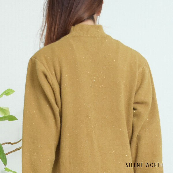 【Mサイズ】リブフレア切替ラメニットワンピース｜裾フレア・きれいめシルエット・ラメ入り｜SILENT WORTH N-3015