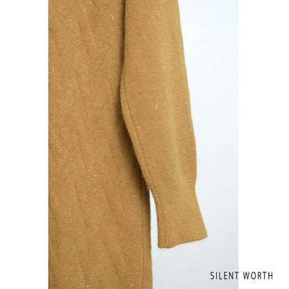 【Mサイズ】リブフレア切替ラメニットワンピース｜裾フレア・きれいめシルエット・ラメ入り｜SILENT WORTH N-3015