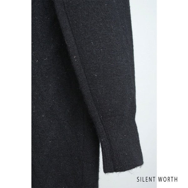 【Mサイズ】リブフレア切替ラメニットワンピース｜裾フレア・きれいめシルエット・ラメ入り｜SILENT WORTH N-3015