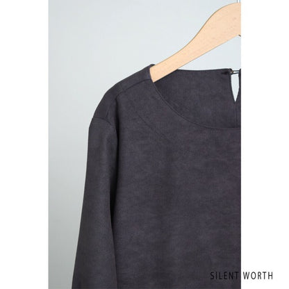 【Mサイズ】ランダムドット柄配色ワンピース｜SILENT WORTH レディース 長袖 体型カバー ゆったり C-3216