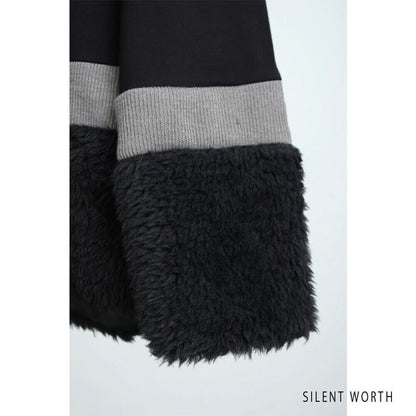 【Mサイズ】フェイクファー配色プルオーバー｜SILENT WORTH レディース 長袖 異素材切替 トップス 秋冬 C-3206