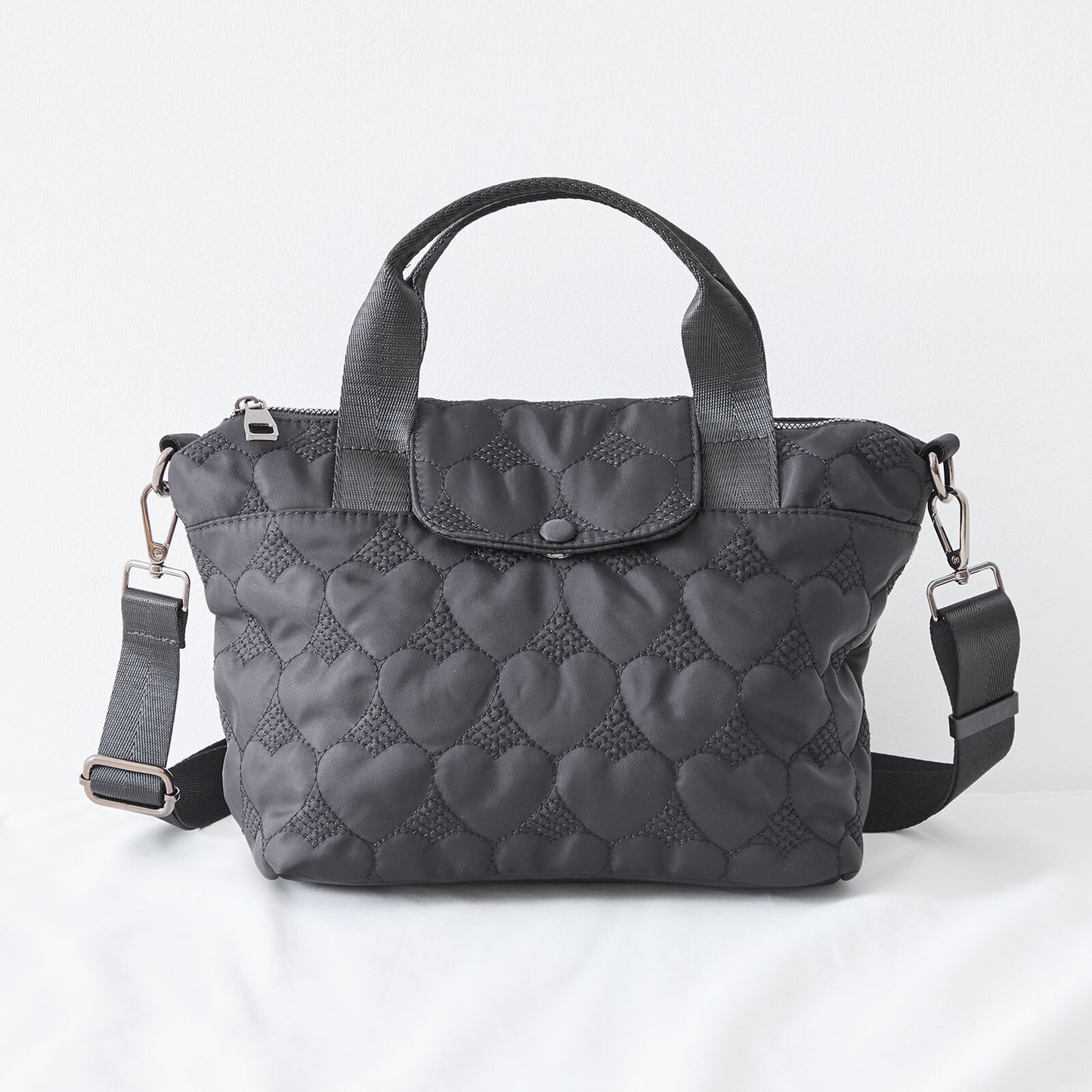 ハート シルエット 2WAY ショルダー バッグ BAG トートバッグ (N92-050)