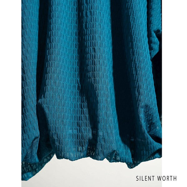 【M】シアージャカードバルーンプルオーバー ぽわん袖 クルーネック 透け感 大人可愛い SILENT WORTH