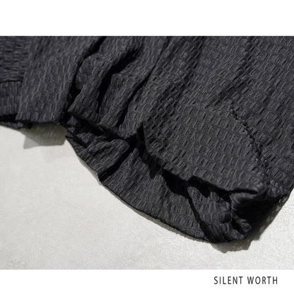 【M】シアージャカードバルーンプルオーバー ぽわん袖 クルーネック 透け感 大人可愛い SILENT WORTH