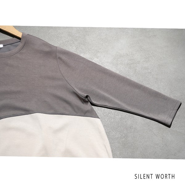 【M】ソフト段ボール配色チュニック ビッグシルエット モード切替 体型カバー SILENT WORTH